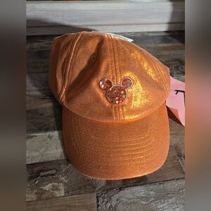 Brand New Disney Peach Punch Orange Hat Adult Disneyland Mickey / Minnie Mouse